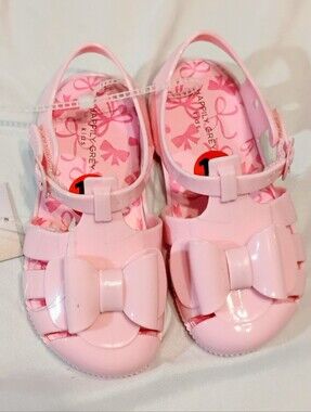 Happily Grey Kids Pink Bow Jelly Sandals